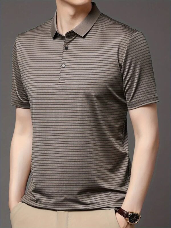 Code: 121(Khaki)- Premium China Polo Shirt For Men - Image 5