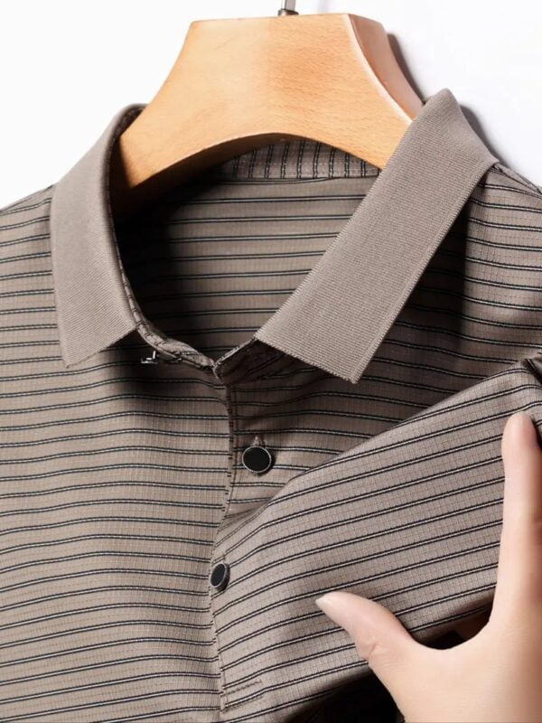 Code: 121(Khaki)- Premium China Polo Shirt For Men - Image 4