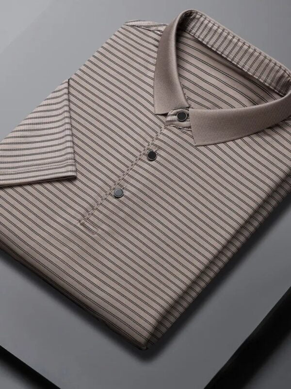 Code: 121(Khaki)- Premium China Polo Shirt For Men - Image 3