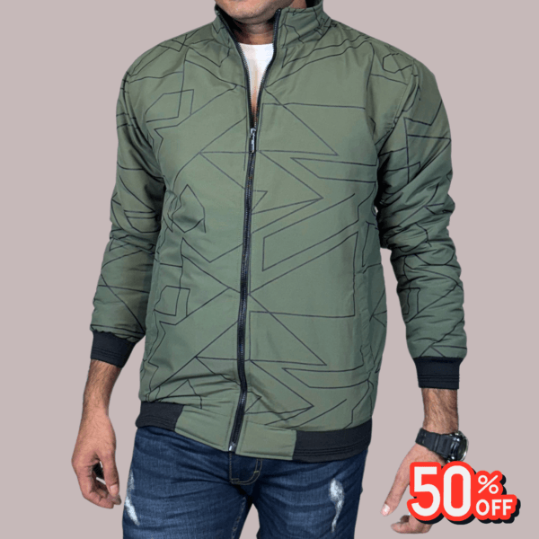 Code: P-601(Olive)|  Premium Pedding Jacket for Men's
