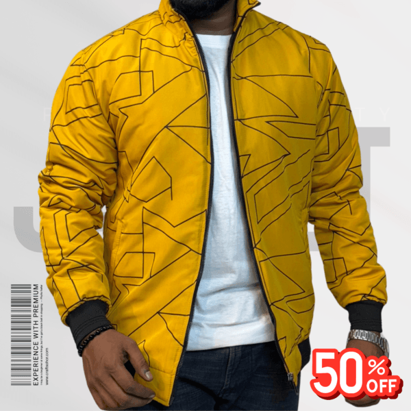 Code: P-601 (Yellow)|  Premium Pedding Jacket for Men's