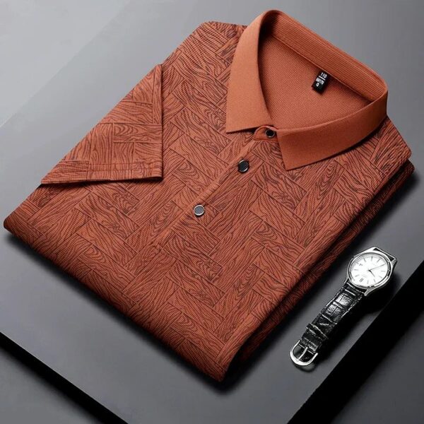 Code: 618(Khaki) Premium China Polo Shirt For Men - Image 3